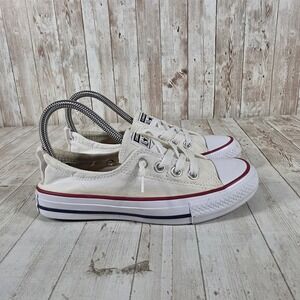 Converse Chuck Taylor All Star Shoreline White Slip On Sneakers 537084F Womens 6